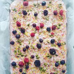 A picture of Strawberry Yoghurt bark.