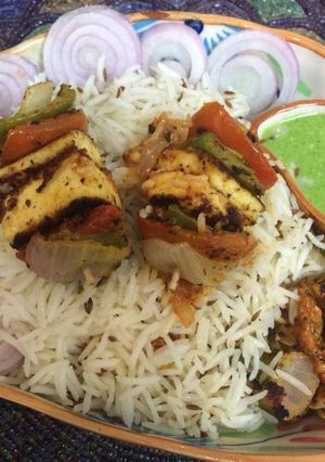 A picture of Paneer Tikka Biryani.