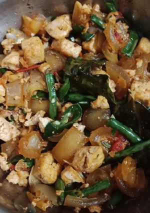 Foto resep Tumis tahu kikil kacang Panjang