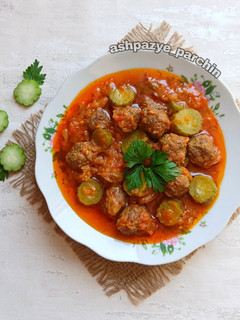 عکسی از دستور خورش خیار چنبر با کوفته قلقلی 🌸