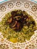 Mushrooms Spinach Barley Risotto