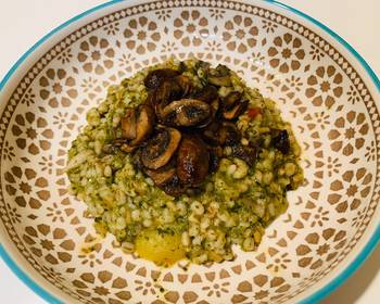 Easy Make Recipe Mushrooms Spinach Barley Risotto Yummy