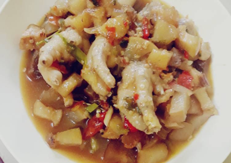 Recipe: Tasty Oseng mercon ceker dan kikil endeus