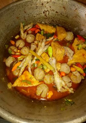 Foto resep Kuah bakso ceker tahu pedes