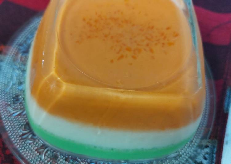 Simple Way to Make Speedy Milky pudding/ tri colour