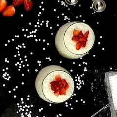 A picture of Eggless Tapioca Vanilla Pudding.