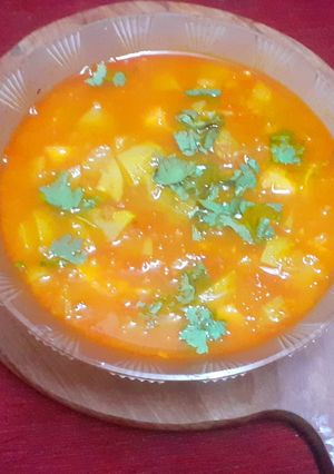A picture of Lauki aloo curry or lauki aloo rassewala.