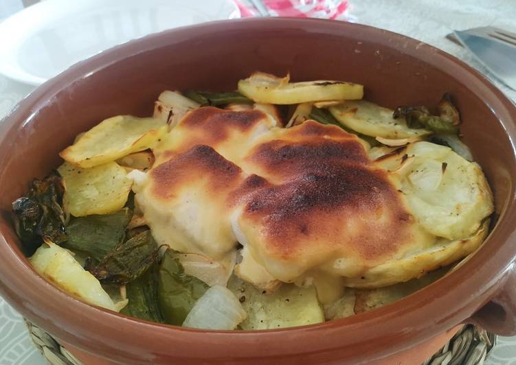 Bacalao al ajomiel gratinado