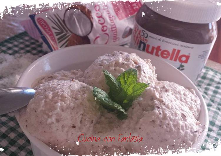 Gelato al cocco e nutella home made