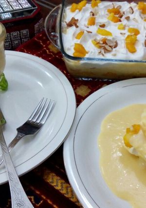 A picture of Mango milk cake (no bake).