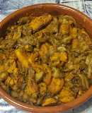 Batata y setas ostra con salsa teriyaki
