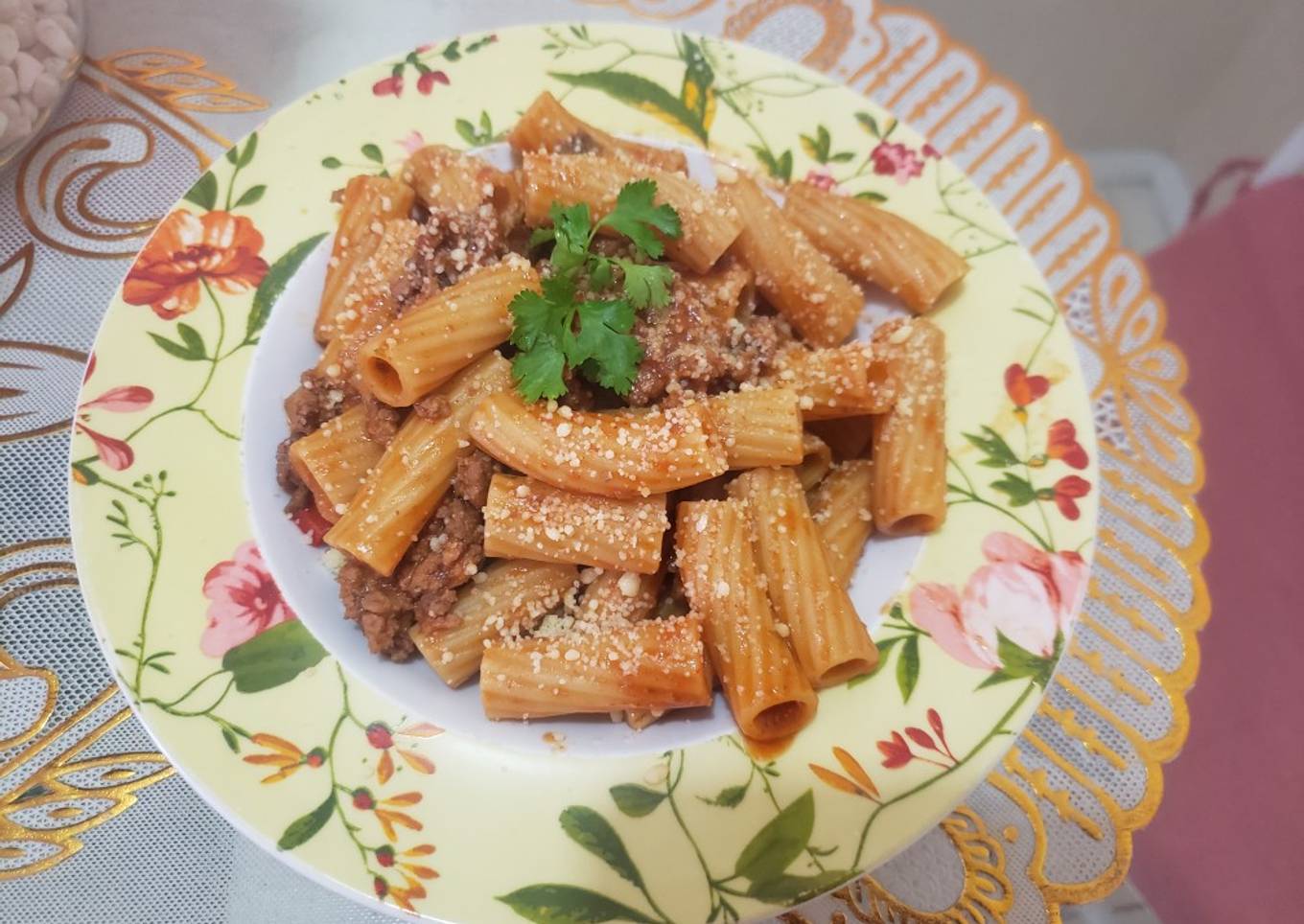 Rigatoni a la boloñesa....🍝🍝
