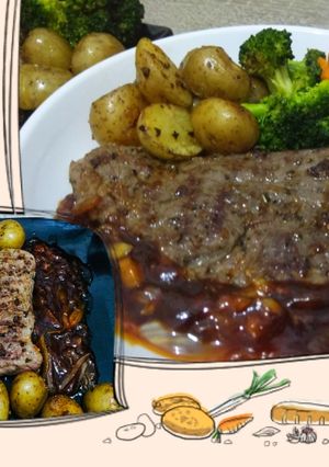 Foto resep Sirloin steak with barbeque sauce