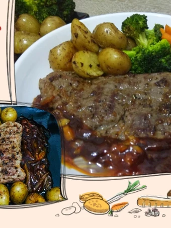 Cara Gampang Membuat Resep Sirloin steak with barbeque sauce yang Bisa Manjain Lidah Anti Ribet, Lezat Sekali