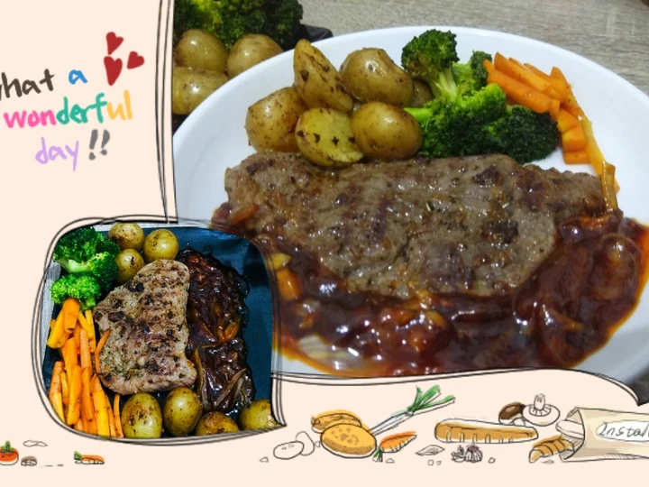 Cara Mudah Membuat Resep Sirloin steak with barbeque sauce yang Sempurna Anti Ribet, Menggugah Selera