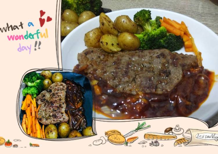 11 Resep: Sirloin steak with barbeque sauce Anti Ribet!