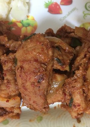 Hình của món Thịt lợn xào cay.
