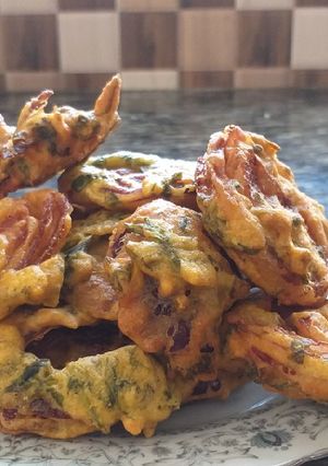 A picture of Onion Bhajiya#authors marathon.