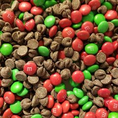A picture of Chocolate Chip Cookies- Christmas Style.