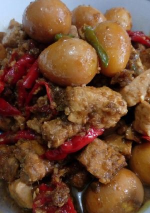 Foto resep Puyuh tahu tempe hitam nan pedas nampoL