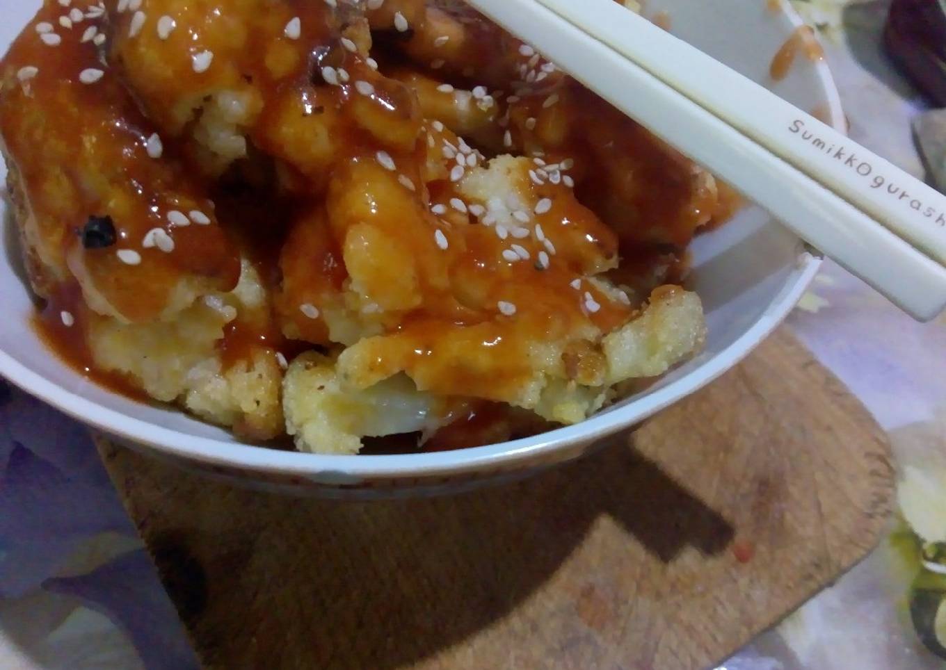 Coliflor agridulce (Estilo comida china)