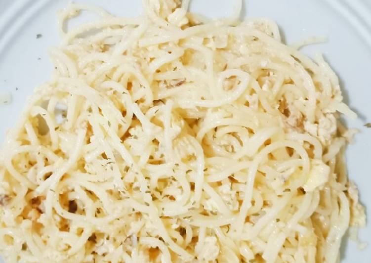 Resep Spaghetti Tuna Carbonara Praktis, Lezat