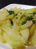 Guatila / chayote / yota con aceite de oliva y ajo..