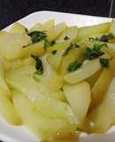 Guatila / chayote / yota con aceite de oliva y ajo..