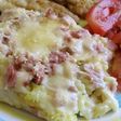 Arroz al horno con crema, jamón y queso