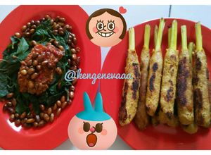 Foto resep Plecing kangkung ft. Sate Lilit