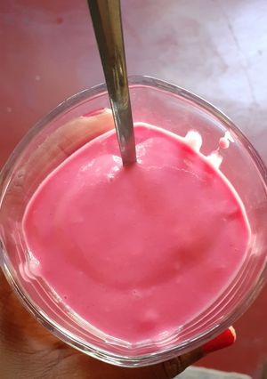 A picture of Strawberry Yogurt without trying 🍓.