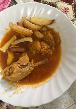 عکسی از دستور مرغ پلو با دورچین آلوجنگلی و سیب زمینی