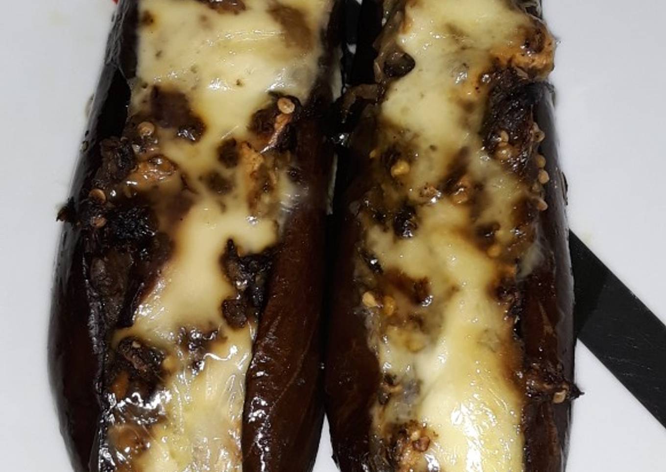 Berenjenas rellenas de setas de monte