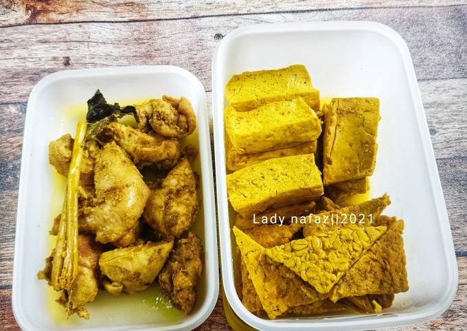 Tahu,Tempe,Ayam Ungkep Bumbu Kuning