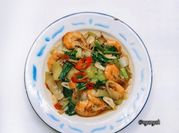 Gambar tumis sawi campur udang