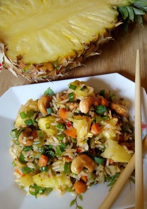 A picture of Stir Fried Pineapple Rice#foodphotographychallenge.