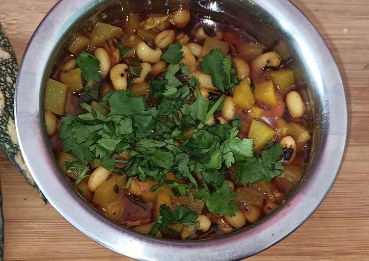 Recipe of Quick Kaddu lobia ki sabji