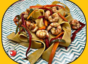 Foto principal de Pappardelle con gambas y soja