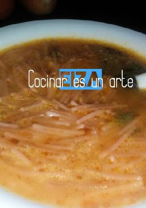 A picture of Fideo Soup with Cilantro 🍜.