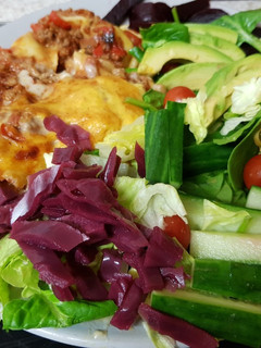 A picture of My Cheesey Lasagne & Salad 💛.