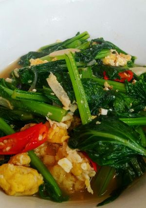 Foto resep Tumis sawi telor ala anak kostan