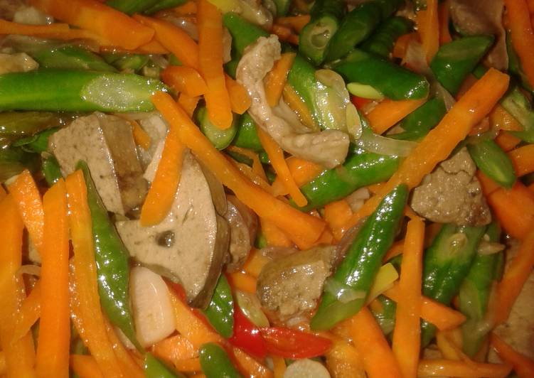 Resep oseng kacang panjang  wortel hati yang praktis