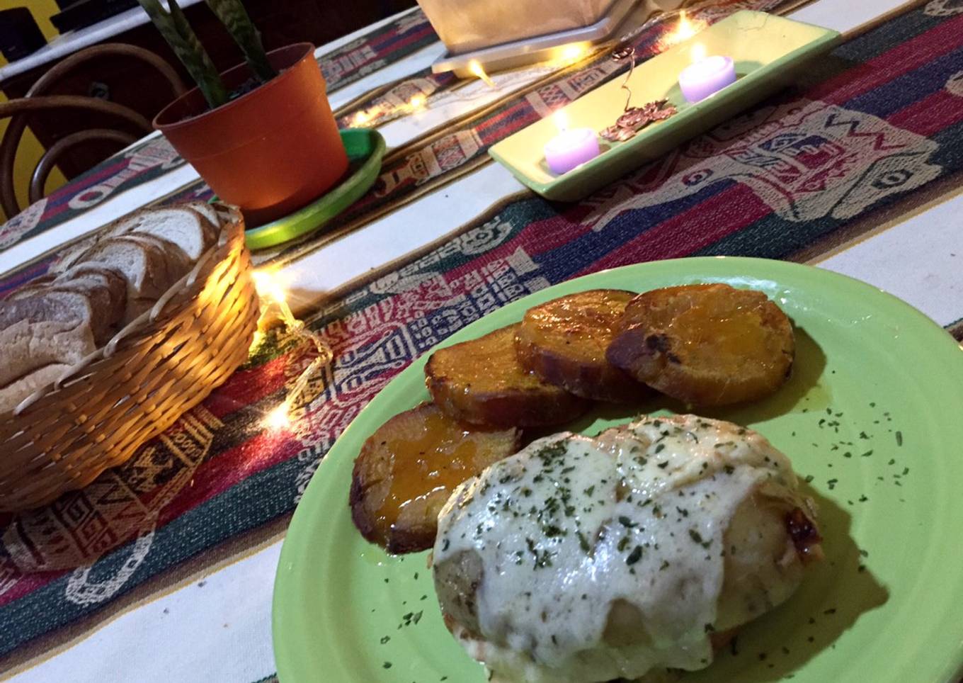 Papa rellena de atún con rodajas de batata 🍠🤩