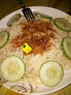 A picture of Spaghetti with mai da yaji.