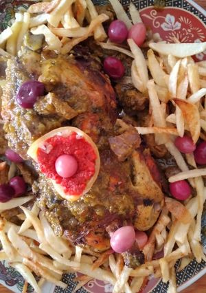 صورة لوصفة الدجاج المحمر بالطريقة المغربية 😋😋