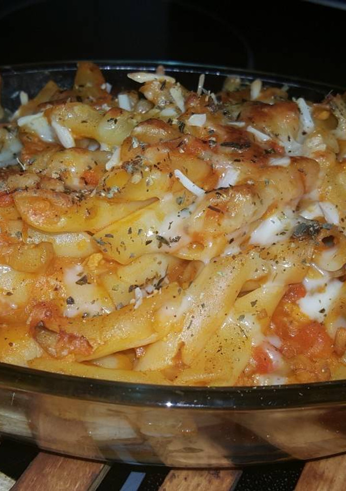 Una foto de Macarrones al horno (versión vegetariana)