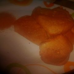 A picture of Yam coated with akara.