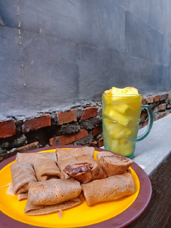 Cara Membuat Dadar Gulung Milo Crunchy dan rendaman Nanas Simpel