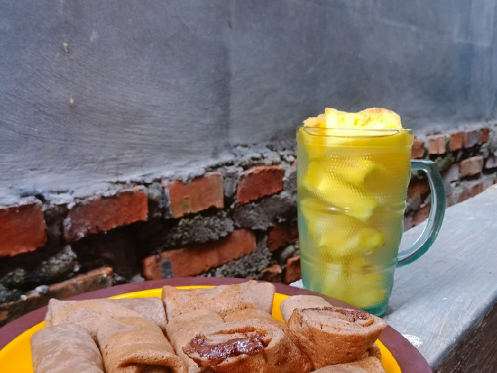 Cara Membuat Dadar Gulung Milo Crunchy dan rendaman Nanas Simpel