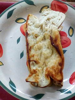 A picture of Fried Bread Sandwiched in Vegetable.